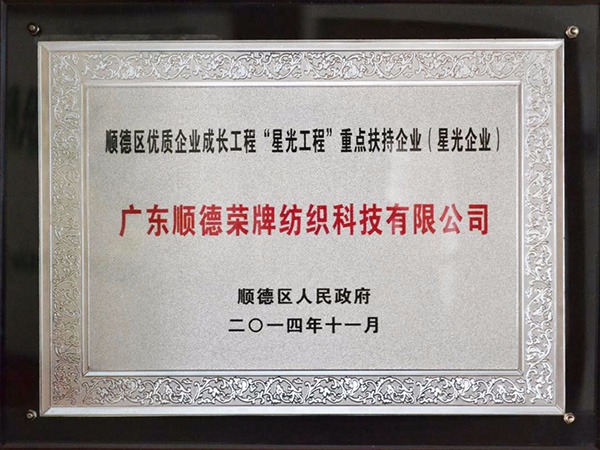 悟空体育-2012年获顺德政府颁发“星光企业”称号
